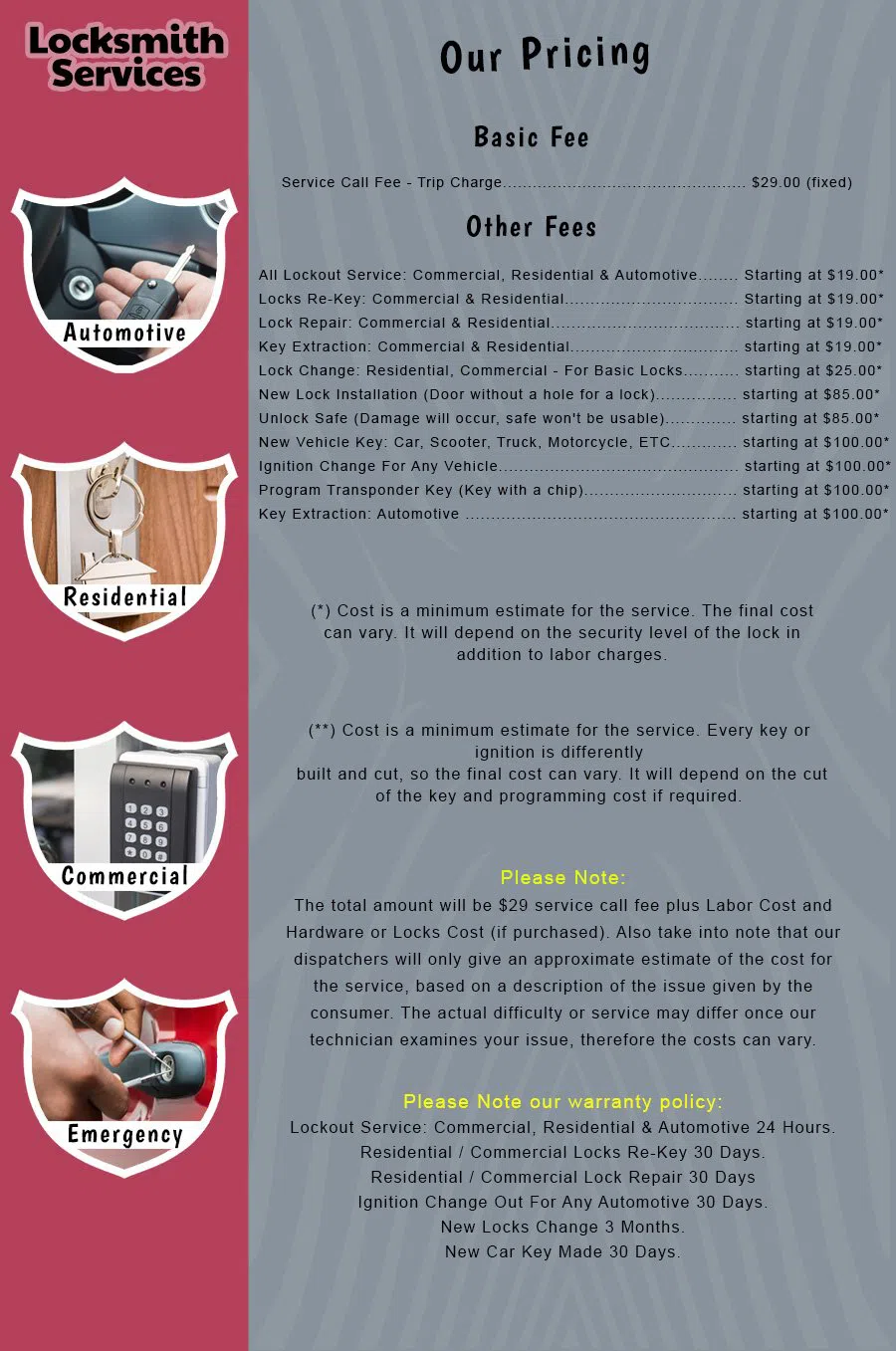 Pompano Beach Locksmith Store Pompano Beach, FL 954-281-3213 - Pricelist-14